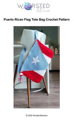 Puerto Rican Flag Tote Bag Crochet Pattern