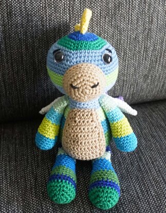 Crochet pattern dragon Kunterbunt