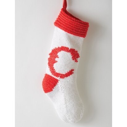 Monogram Stocking in Bernat Happy Holidays - Downloadable PDF