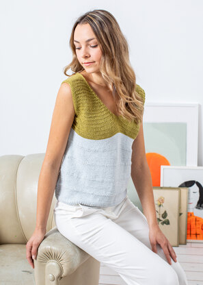 Sarina Sleeveless Top in Schachenmayr Organic Cotton - S10863 - Downloadable PDF