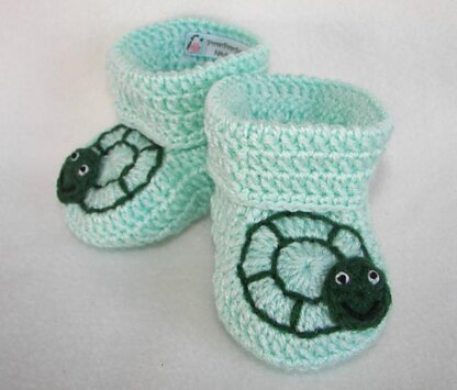 Turtle Baby Booties