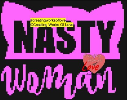 Nasty Woman Pink Cat Hat Stitch Graphgan