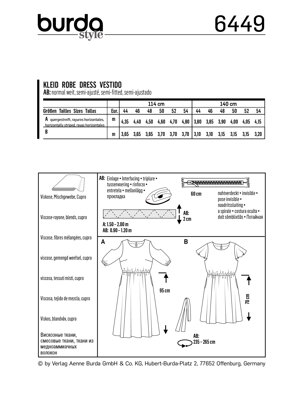 Burda Style Women's Summer Dress B6449 - Paper Pattern, Size 18-28