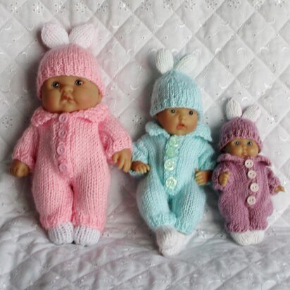 Knitting Pattern 5-8 inch Berenguer Bunny suit, Hat & Boots