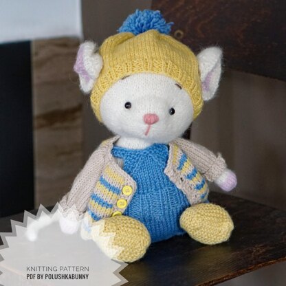 Doll Clothes, Knitting Pattern - Outfit Casual Mouse Boy