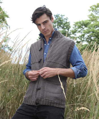 Anders Gilet - Knitting Pattern For Men in MillaMia Naturally Soft Aran