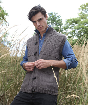 Aran gilet 2024 knitting pattern