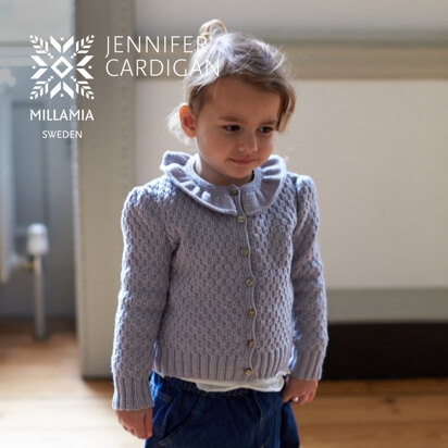 Jennifer Cardigan - Knitting Pattern for Kids in MillaMia Naturally Soft Merino