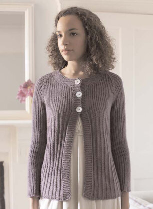 "Lily Cardigan" - Cardigan Knitting Pattern For Women in Debbie Bliss Cashmerino Aran - CMC05