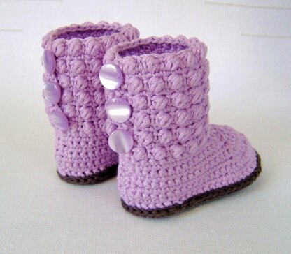 Bubble Stitch Baby Booties