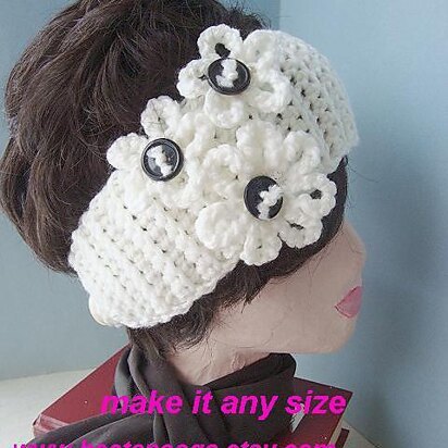 354, CROCHET HEADBAND, button up