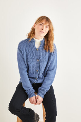 Sirdar 10210 High Neck Cardigan in Cashmere Merino Silk DK (Free)