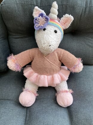 Knit a teddy/Doll Ballerina Dancer Outfit - Unicorn