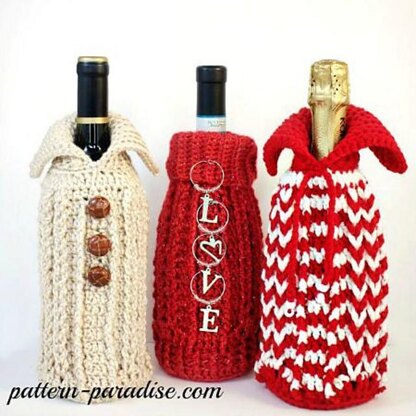 Holiday Bottle Sweater Gift Bag Cozy