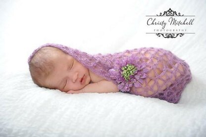 Mohair Bonnet & Wrap for Newborn