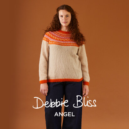 Dionne Fairisle Yoke Sweater - Jumper Knitting Pattern for Women in Debbie Bliss Angel