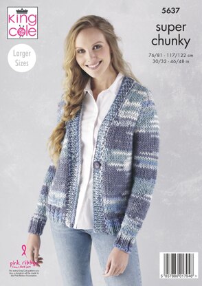 Cardigan & Sweater Knitted in King Cole Quartz Super Chunky - 5637 - Downloadable PDF