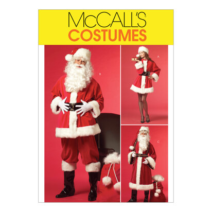 McCall's Misses'/Men's Santa Costumes and Bag M5550 - Sewing Pattern