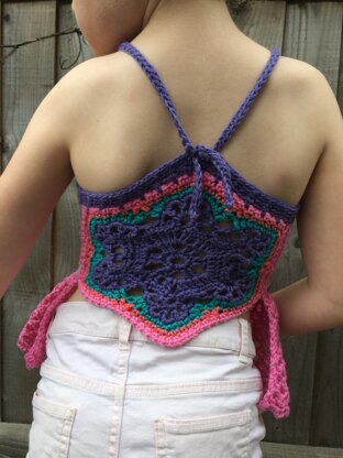 Colourful child's crochet top