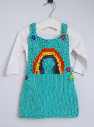 Rainbow Knit Pinafore for baby 0-3 yrs