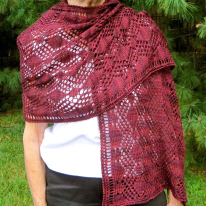 Angular Lace And Laddered Knit Wrap