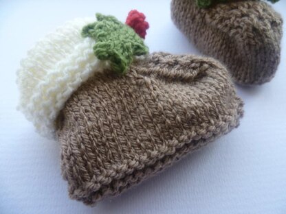 Christmas Pudding Baby Bootees