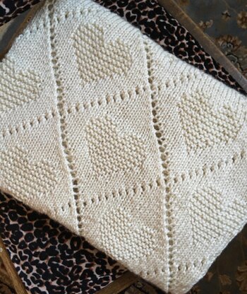 Diamond Love Blanket Knitting Pattern, PDF, Instant Download