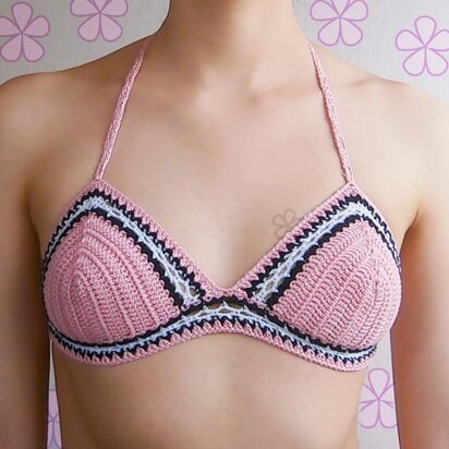 Scalloped Bandeau Bikini Top Crochet Pattern. Bikini Bra PDF