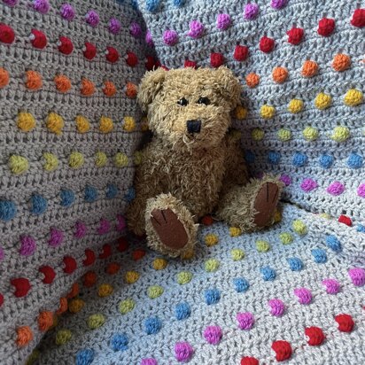 Smarties Bobble Blanket Rainbow pattern by Melu Crochet