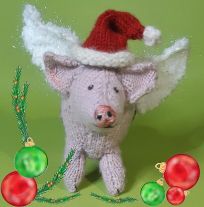 Flying Christmas pig