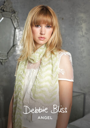"Paige Scarf" - Scarf Knitting Pattern For Women in Debbie Bliss Angel- DBS008