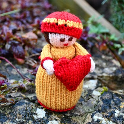 Valentine's Heart Doll Knitting Pattern - Toy Knitting Pattern