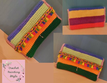 Wallet with Tunisian crochet stitch