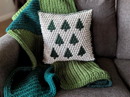 Pretty Pines Throw Pillow