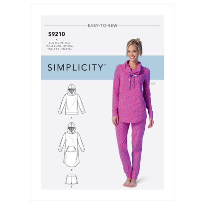 Simplicity Misses' Tops, Dress, Shorts, Pants and Slippers S9210 - Paper Pattern, Size A (XS-S-M-L-XL-XXL)
