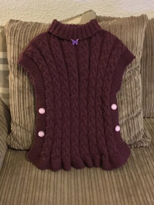 Sorcha Girls Cabled Tunic  in WYS The Croft Shetland Colours - Downloadable PDF