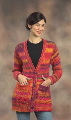 Woman’s Long Cardigan in Plymouth Yarn Bazinga - 2105 - Downloadable PDF