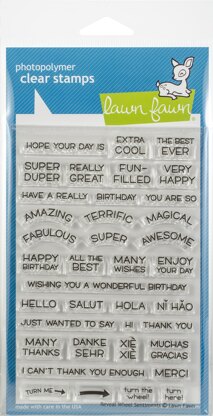 Lawn Fawn Clear Stamps 4"X6" - Reveal Wheel Sentiments