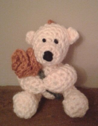 Valentine Teddy Bear with a Rose