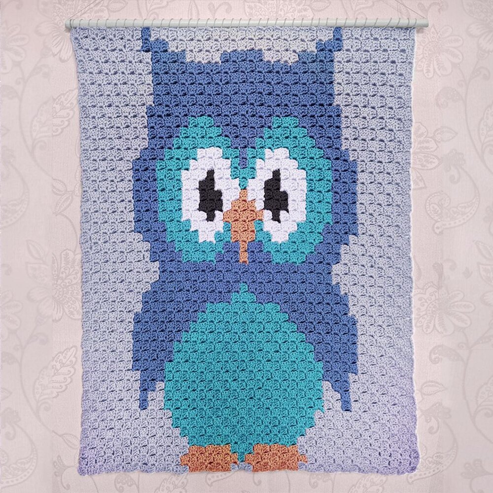 C2C Little Owl Corner to Corner Blanket Crochet pattern by