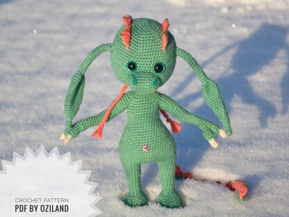 Crochet Pattern Dinosaur Girl Amigurumi toy