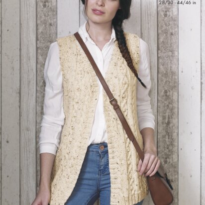 Waistcoat & Cardigan in King Cole Big Value Aran - 4432 - Downloadable PDF - knitting pattern