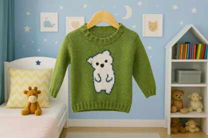 P174 Parker the Polar Bear Motif Jumper