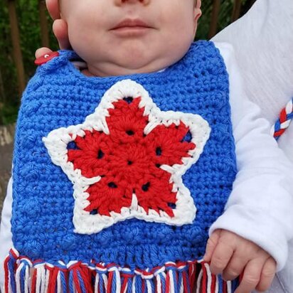 Star Spangled Boho Baby Bib