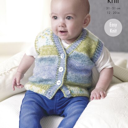 Slipovers & Waistcoats in King Cole Sprite DK - 4655 - Downloadable PDF