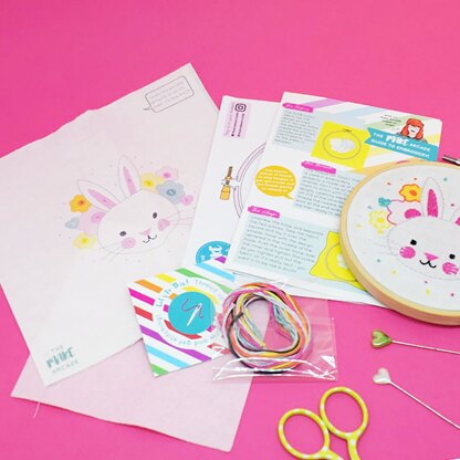 The Make Arcade Mini Printed Embroidery Kit - Bunny - 4in