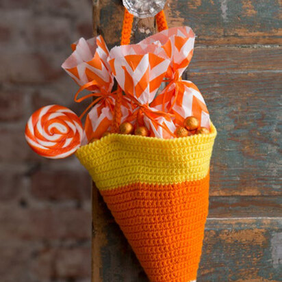 Candy Corn Bag in Red Heart Super Saver Economy Solids - LW4884 - Downloadable PDF