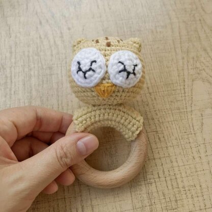 Crochet Patterns Owl,Crochet Rattle,Crochet Baby Toys, Crochet Animals Pattern,Crochet Pattern Cute,Baby Rattle Patterns