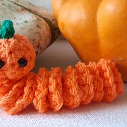 Pumpkin Worry Worm Crochet Pattern