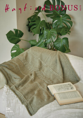 Cable Panel Blanket in Hayfield Bonus DK - BHBDK10275 - Downloadable PDF